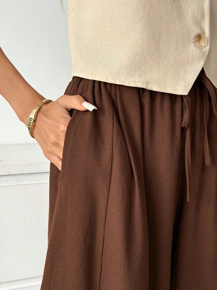 Pantaloni SHEIN, maro