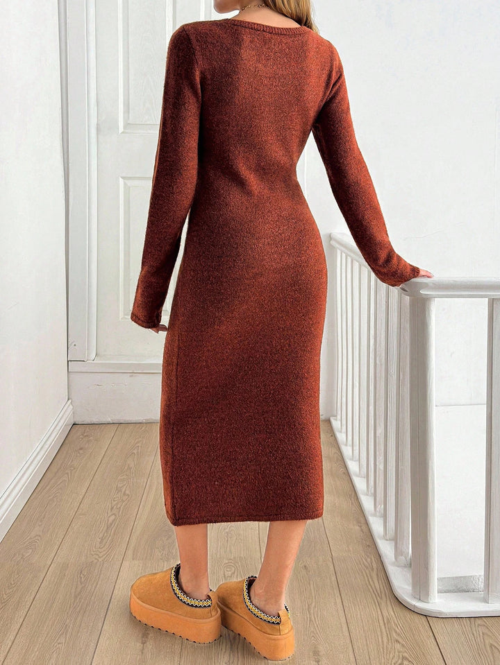Rochie midi SHEIN, maro