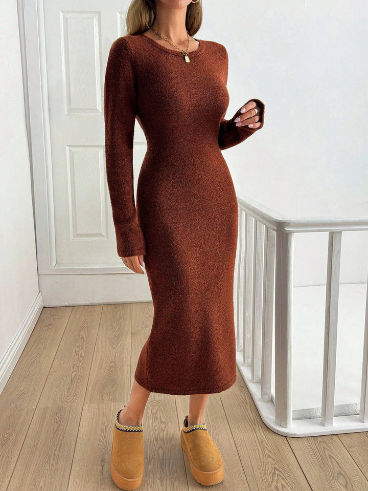 Rochie midi SHEIN, maro