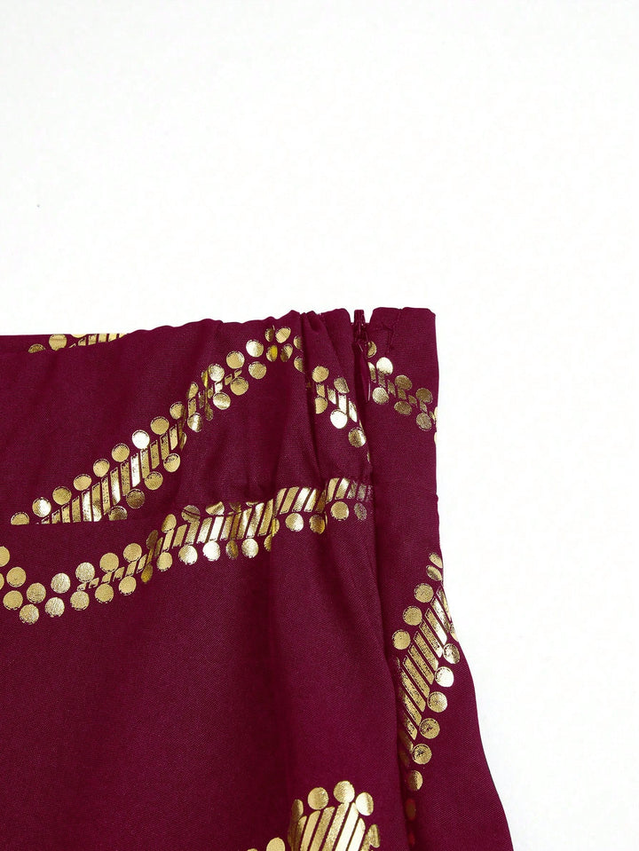 Fustă maxi SHEIN, vișiniu