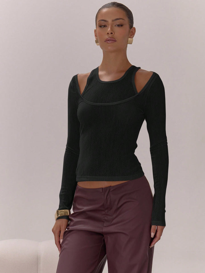 Top SHEIN, negru