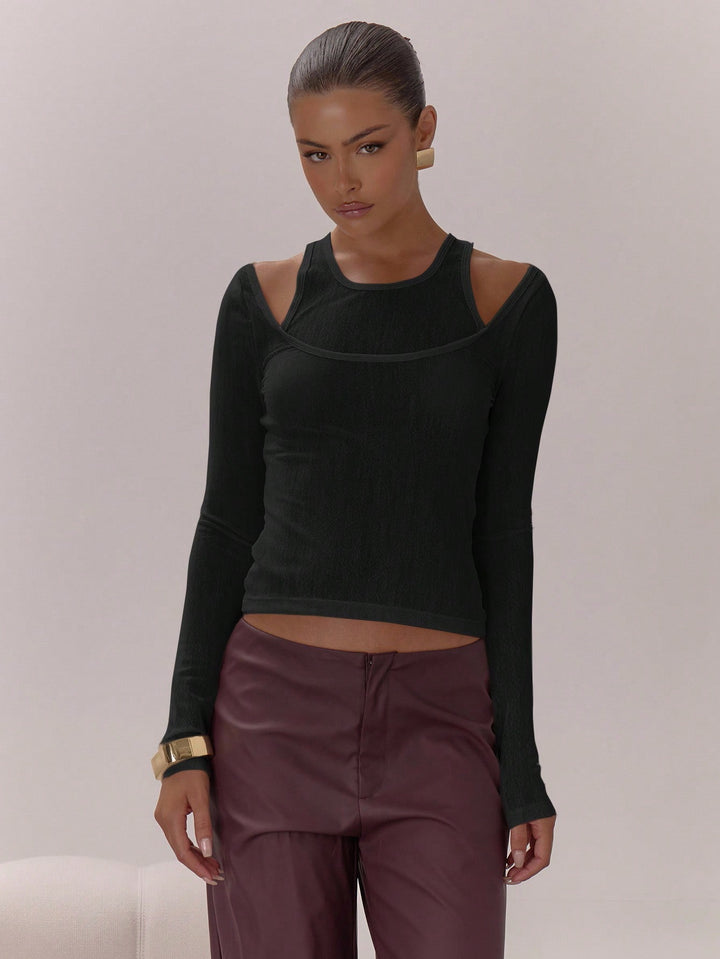 Top SHEIN, negru