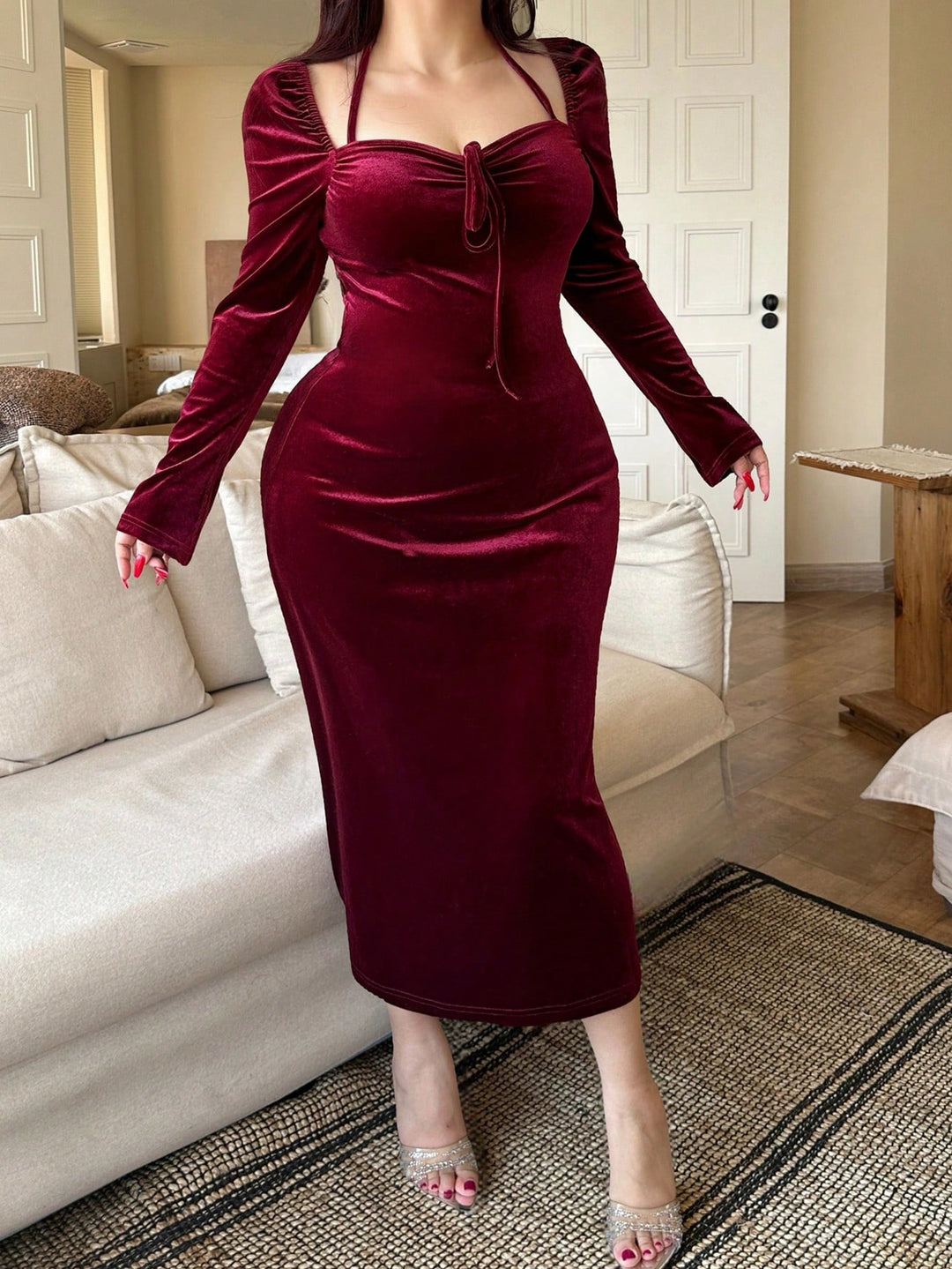 Rochie midi SHEIN, roșu