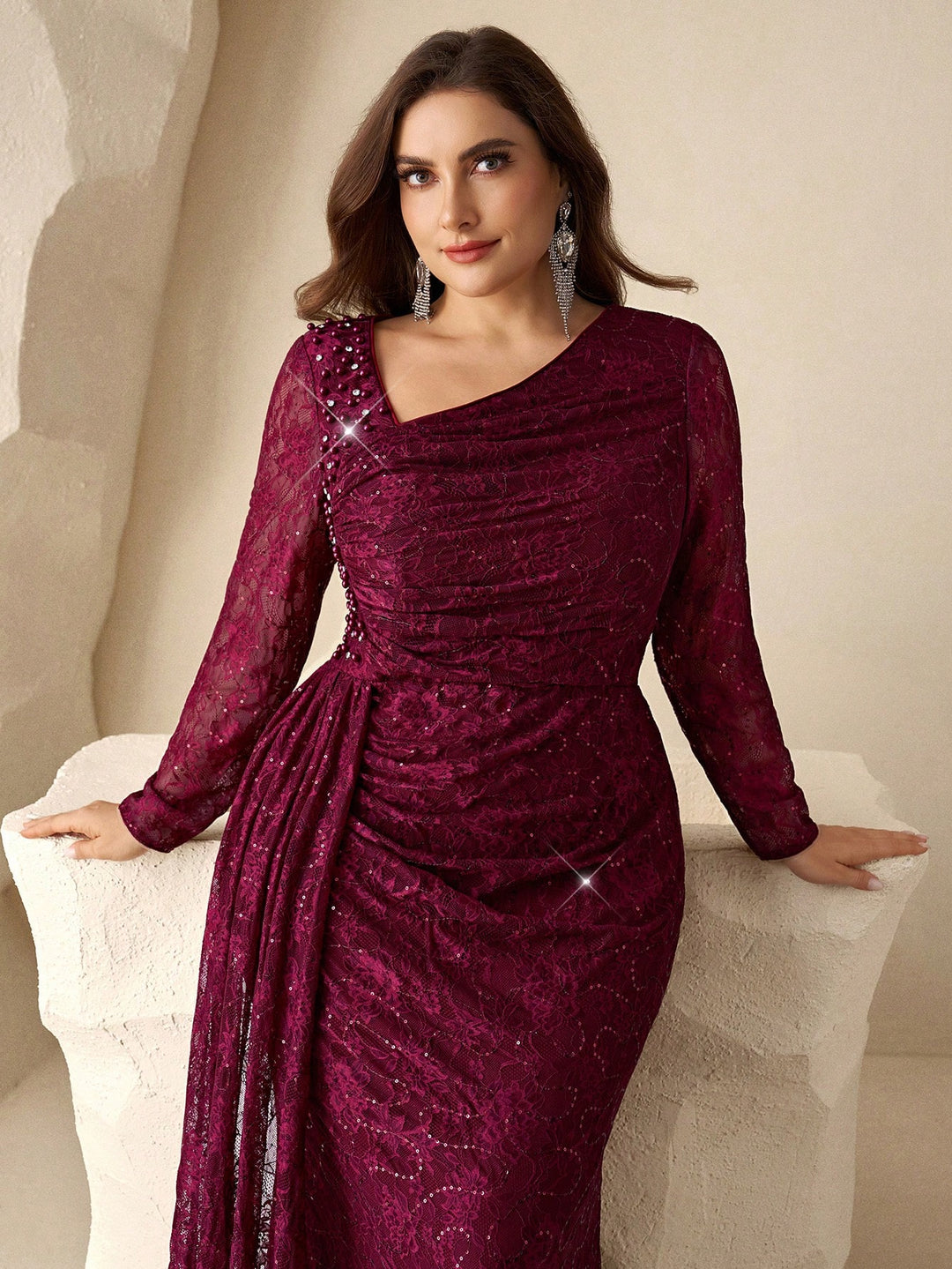 Rochie de ocazie SHEIN, vișiniu