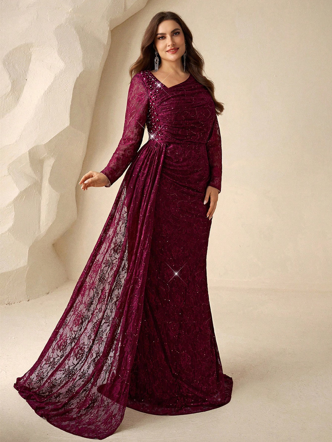 Rochie de ocazie SHEIN, vișiniu