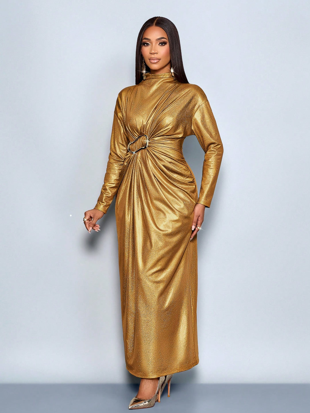 Rochie maxi SHEIN, auriu