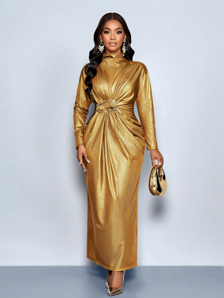 Rochie maxi SHEIN, auriu