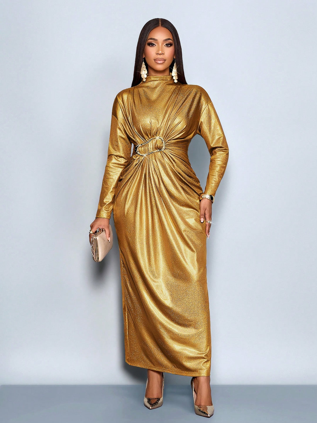 Rochie maxi SHEIN, auriu