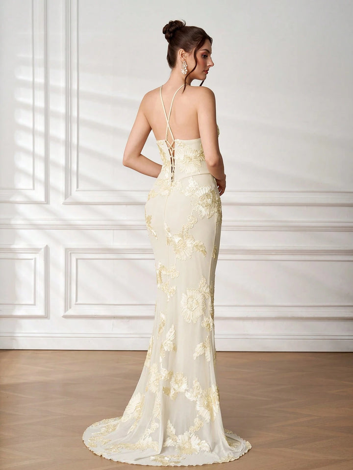 Rochie maxi SHEIN, crem