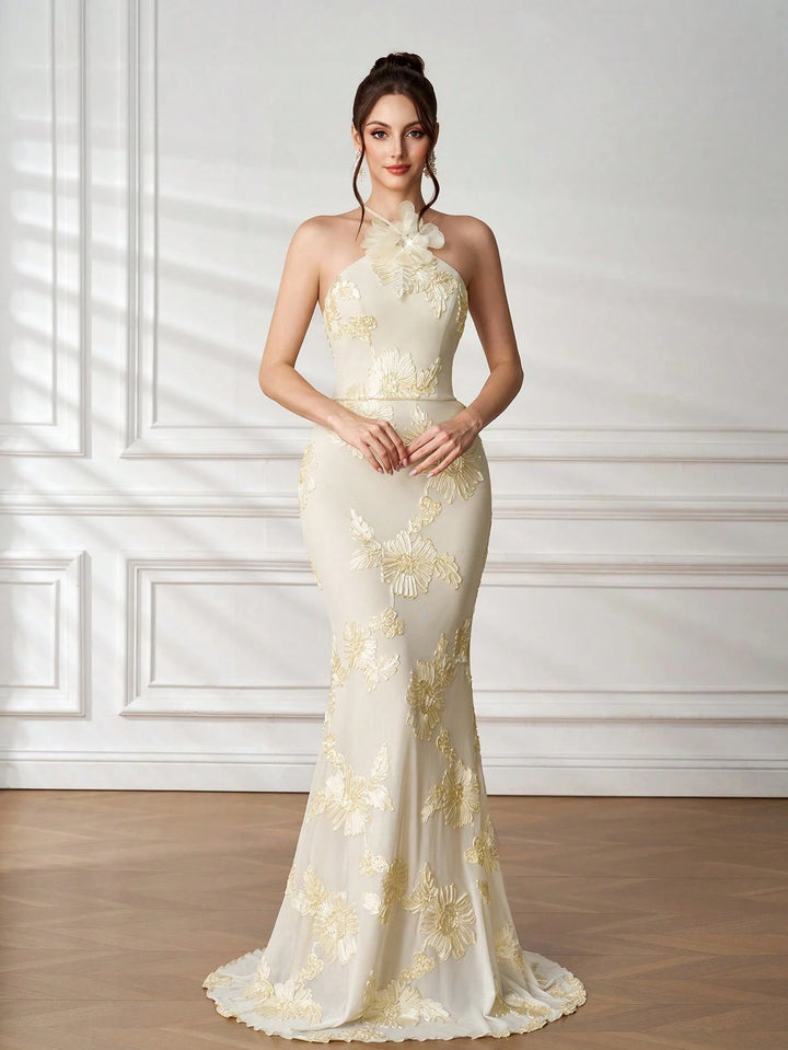Rochie maxi SHEIN, crem