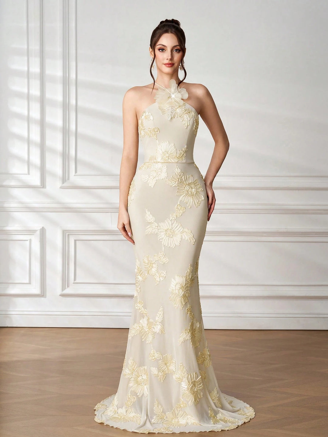Rochie maxi SHEIN, crem