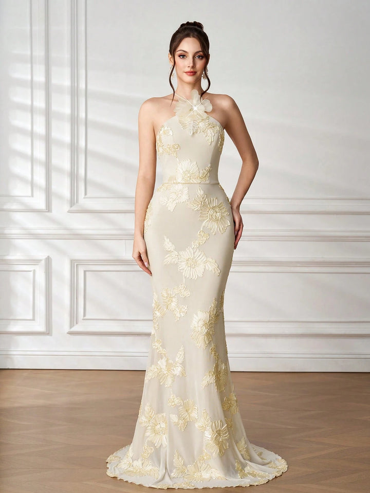Rochie maxi SHEIN, crem