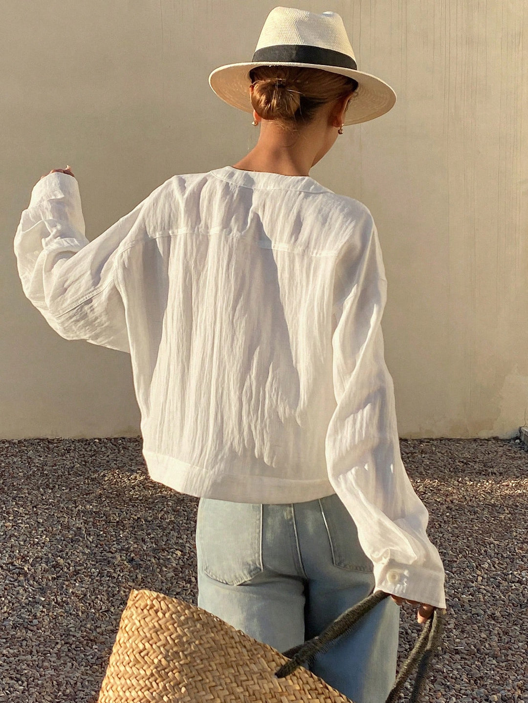 Cămașă casual SHEIN, alb