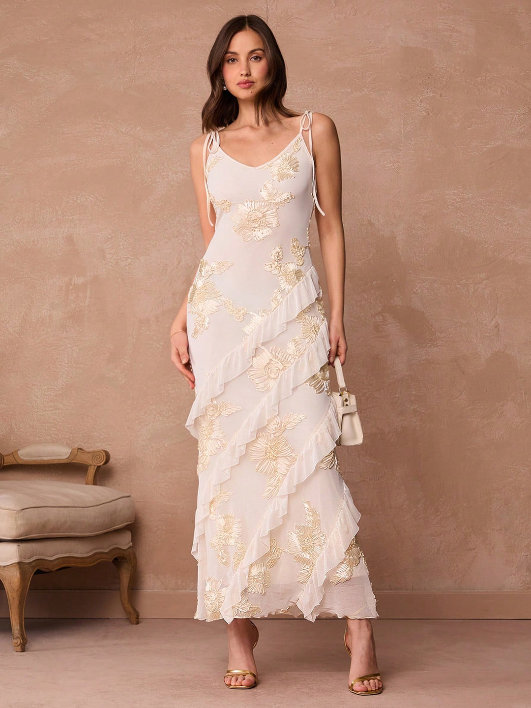 Rochie maxi SHEIN, bej