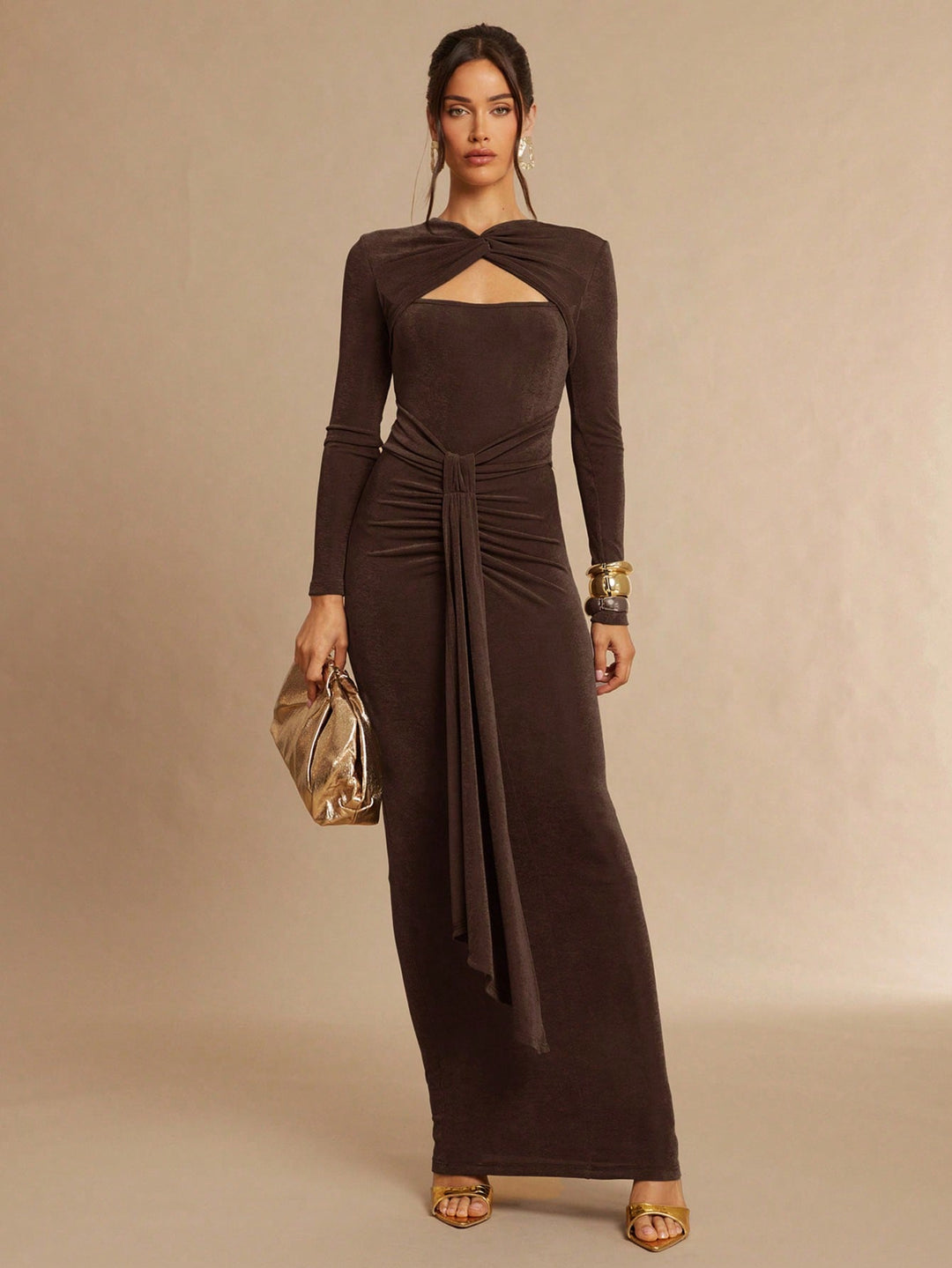 Rochie maxi SHEIN, maro