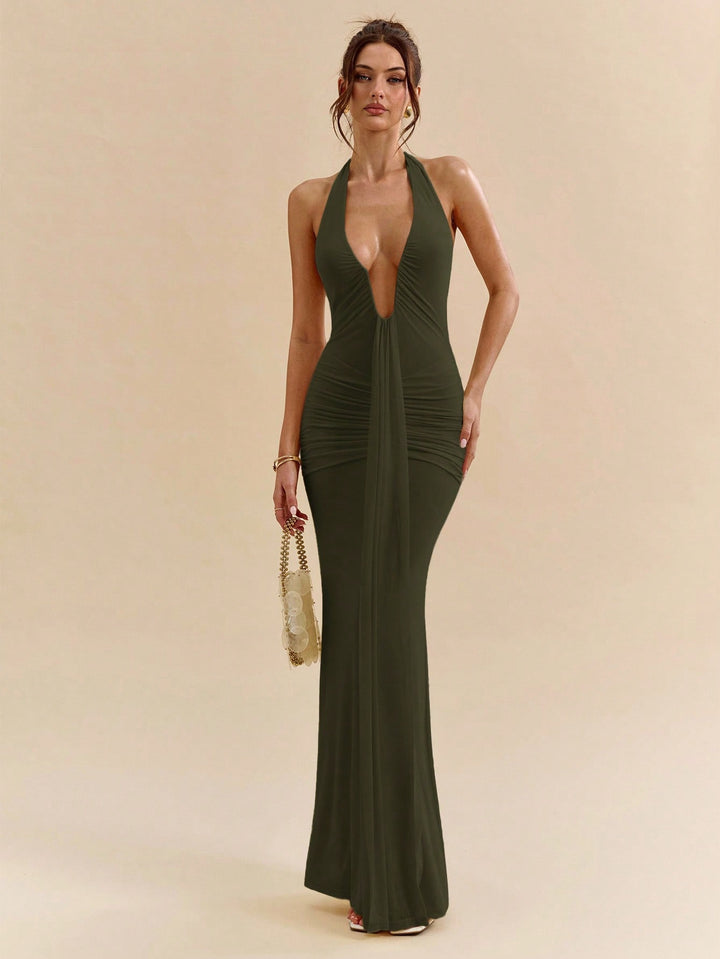 Rochie maxi SHEIN, kaki