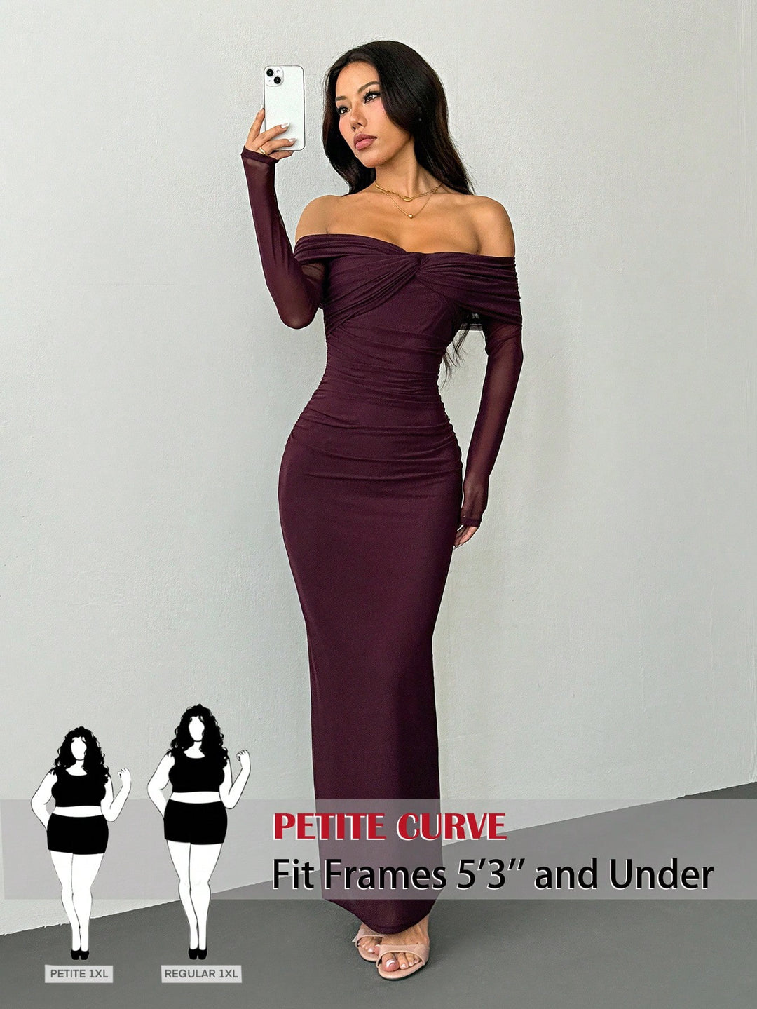 Rochie maxi SHEIN, vișiniu