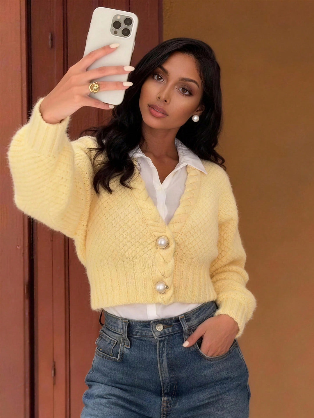 Cardigan SHEIN, galben