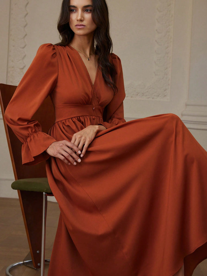 Rochie maxi SHEIN, maro