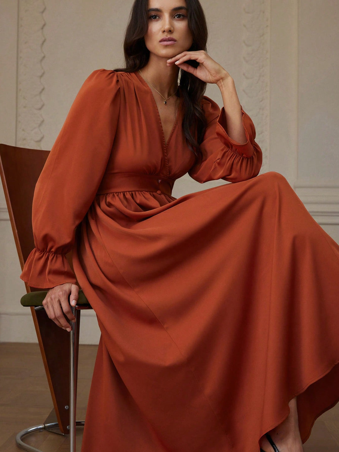 Rochie maxi SHEIN, maro