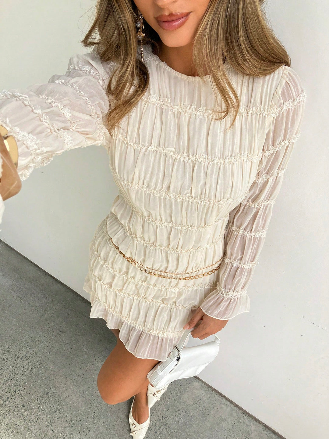 Rochie scurtă SHEIN, bej