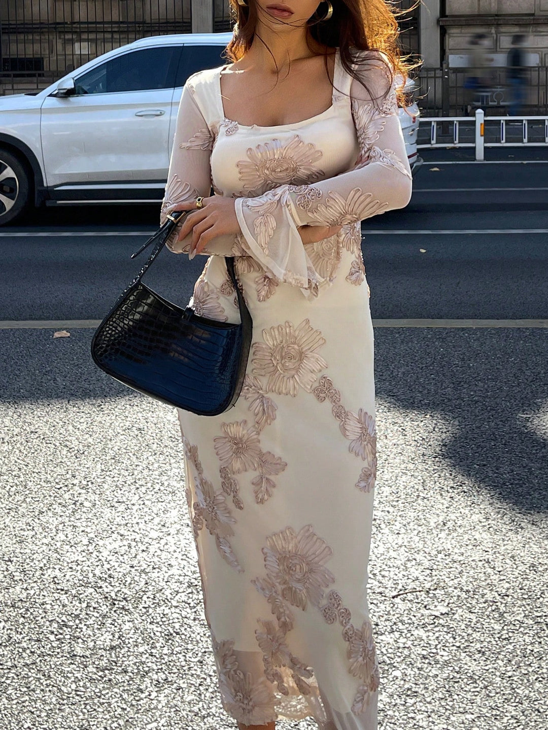 Rochie maxi SHEIN, portocaliu