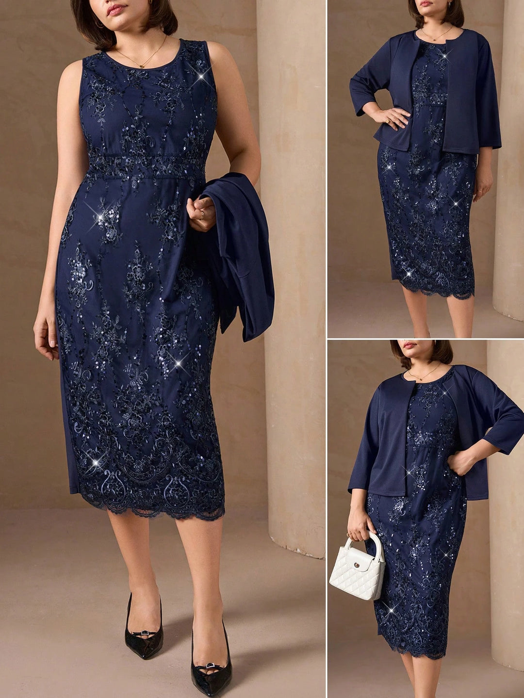Set rochie și cardigan SHEIN, albastru