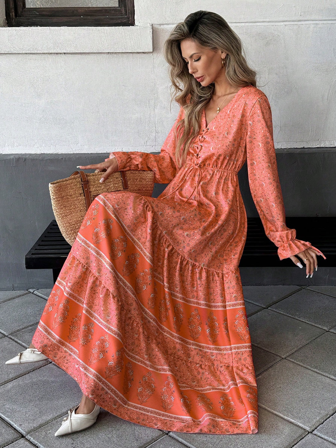 Rochie maxi SHEIN, portocaliu