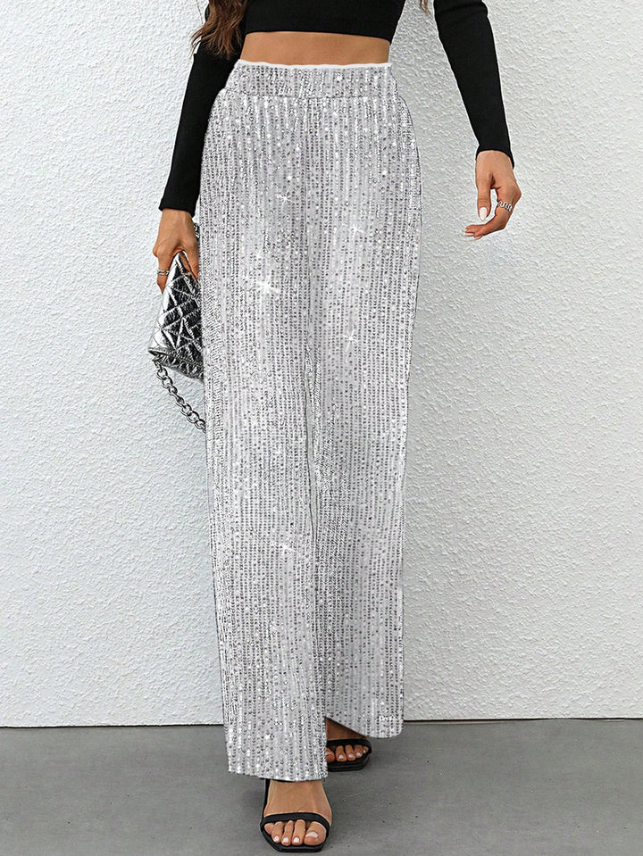 Pantaloni SHEIN, argintiu