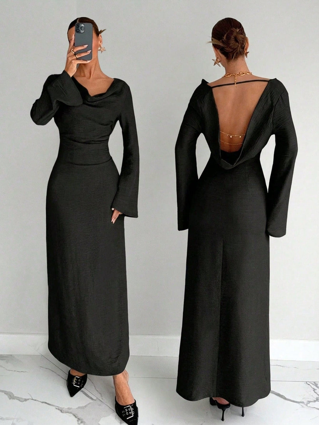 Rochie maxi SHEIN, negru