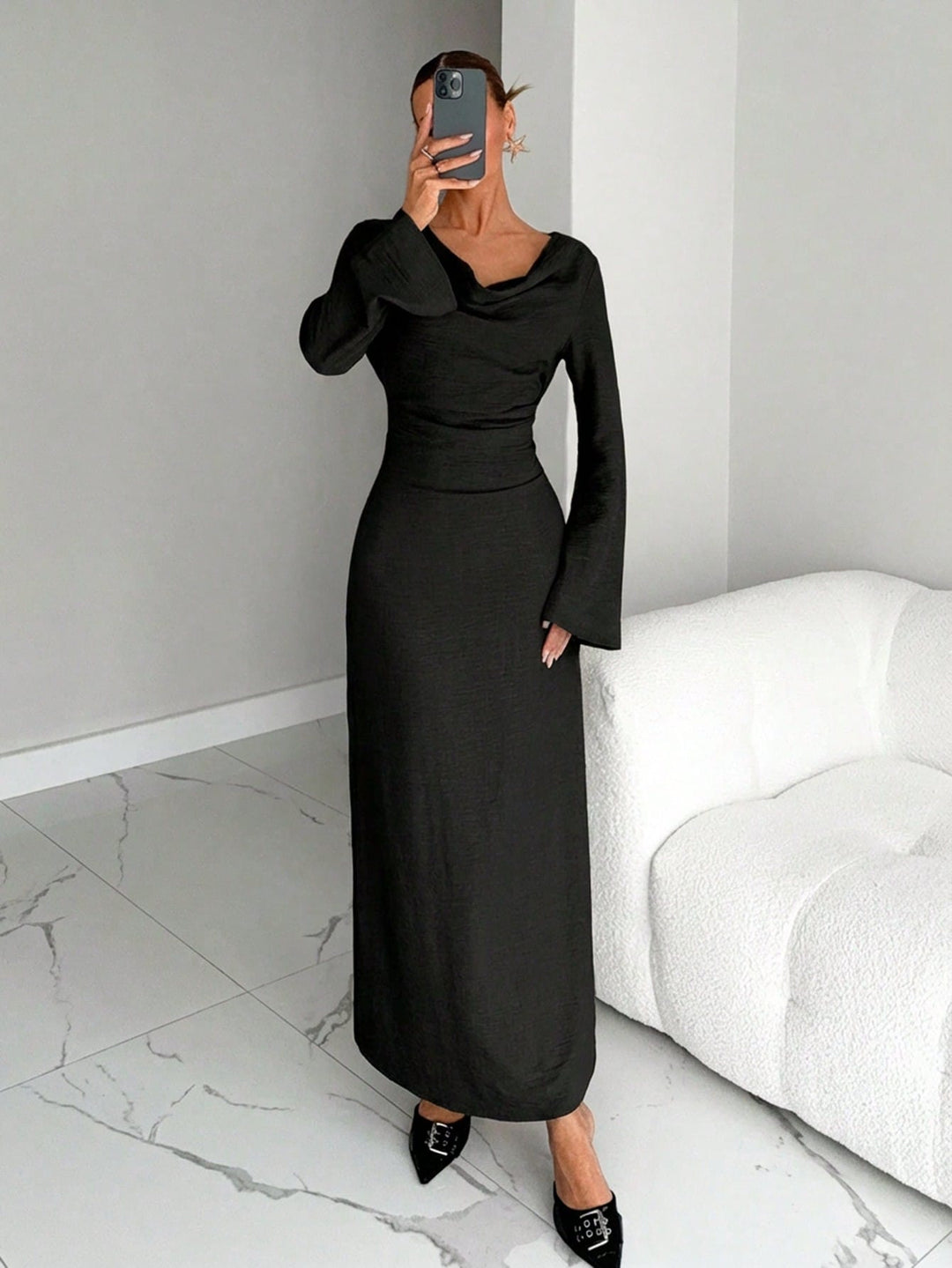 Rochie maxi SHEIN, negru