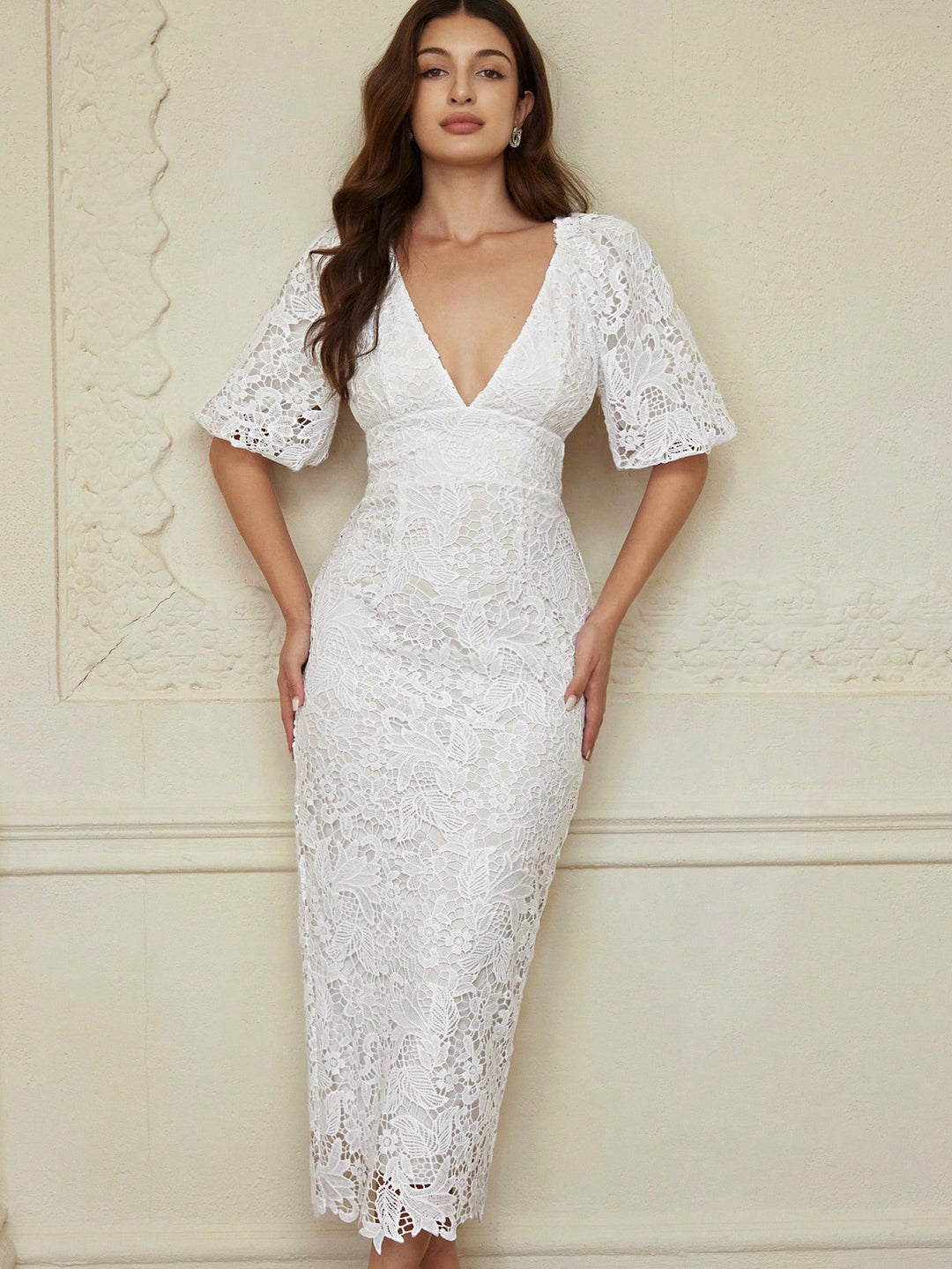 Rochie maxi SHEIN, alb