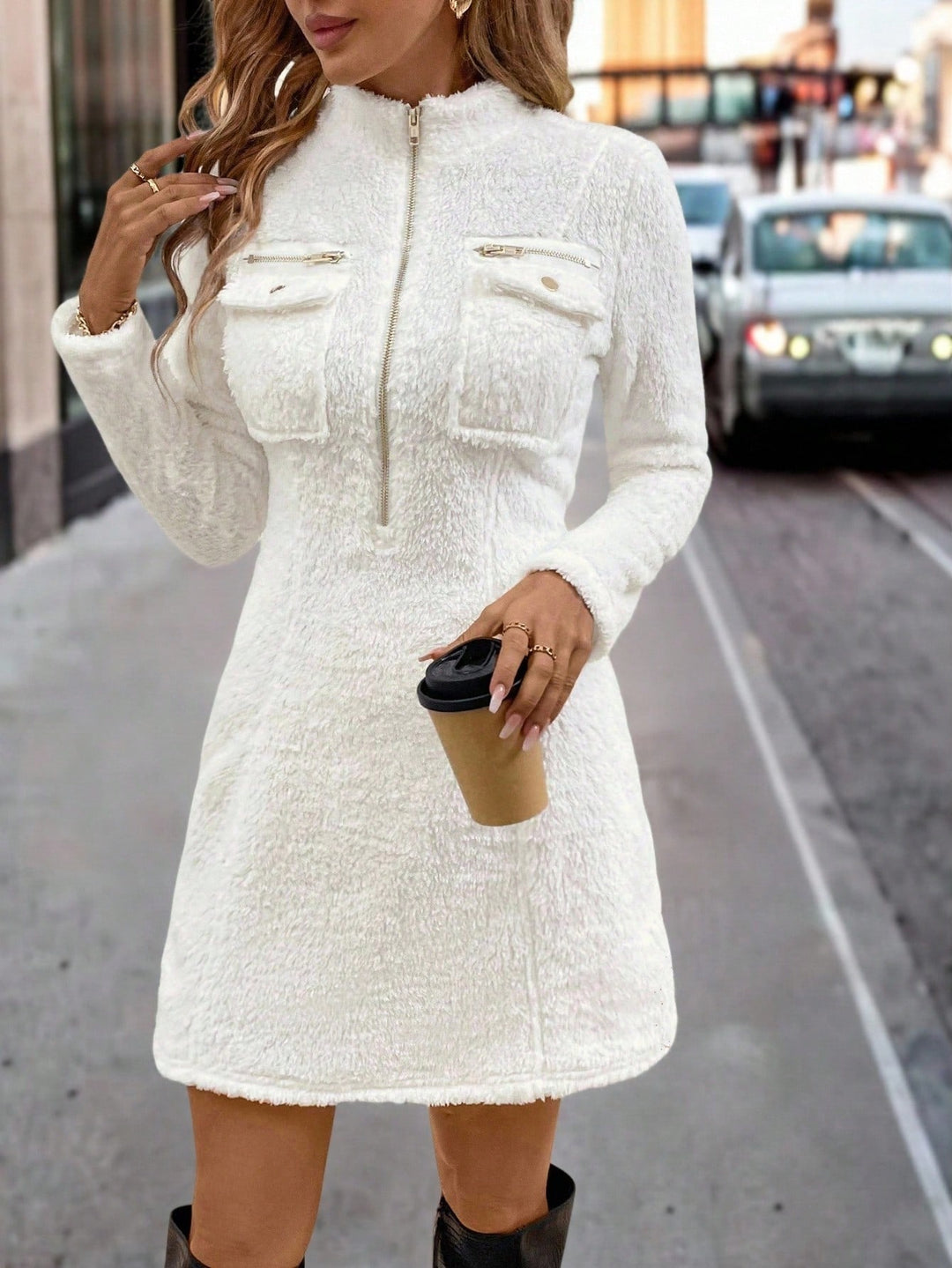 Rochie mini SHEIN, alb