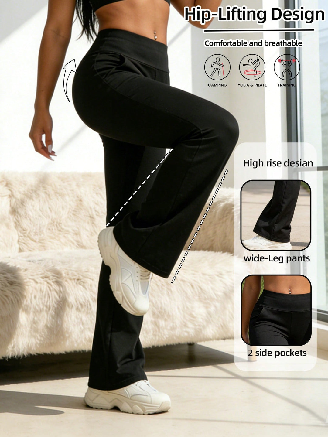 Pantaloni SHEIN, negru