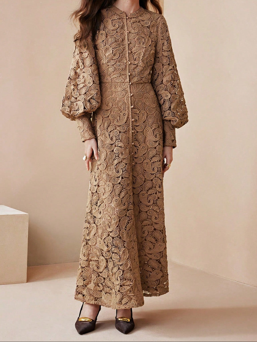 SHEIN maxi ruha, barna