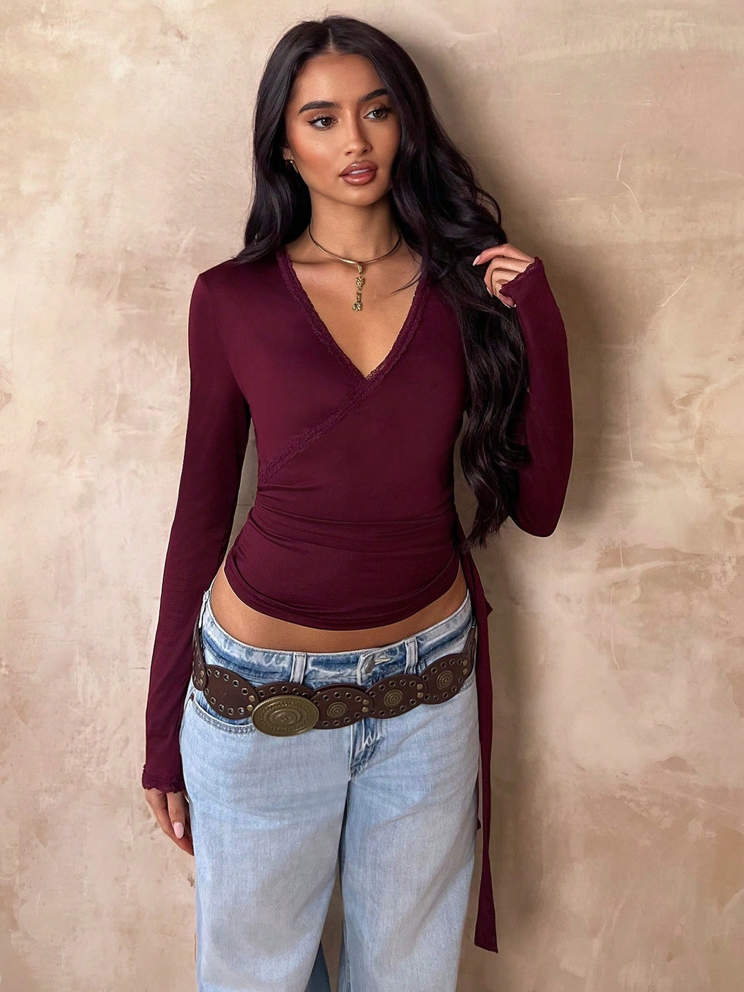 Tricou SHEIN, vișiniu