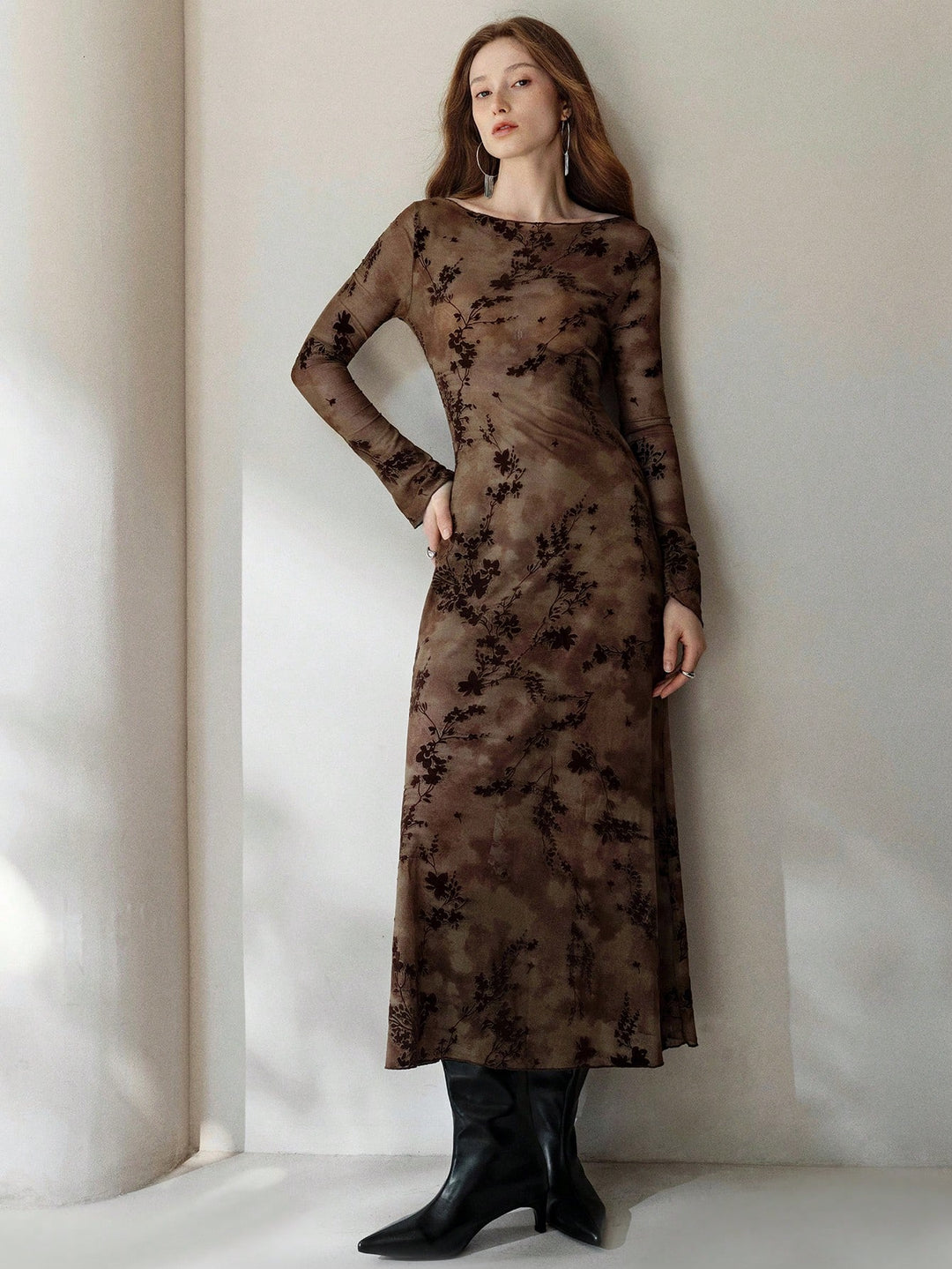 Rochie maxi SHEIN, maro