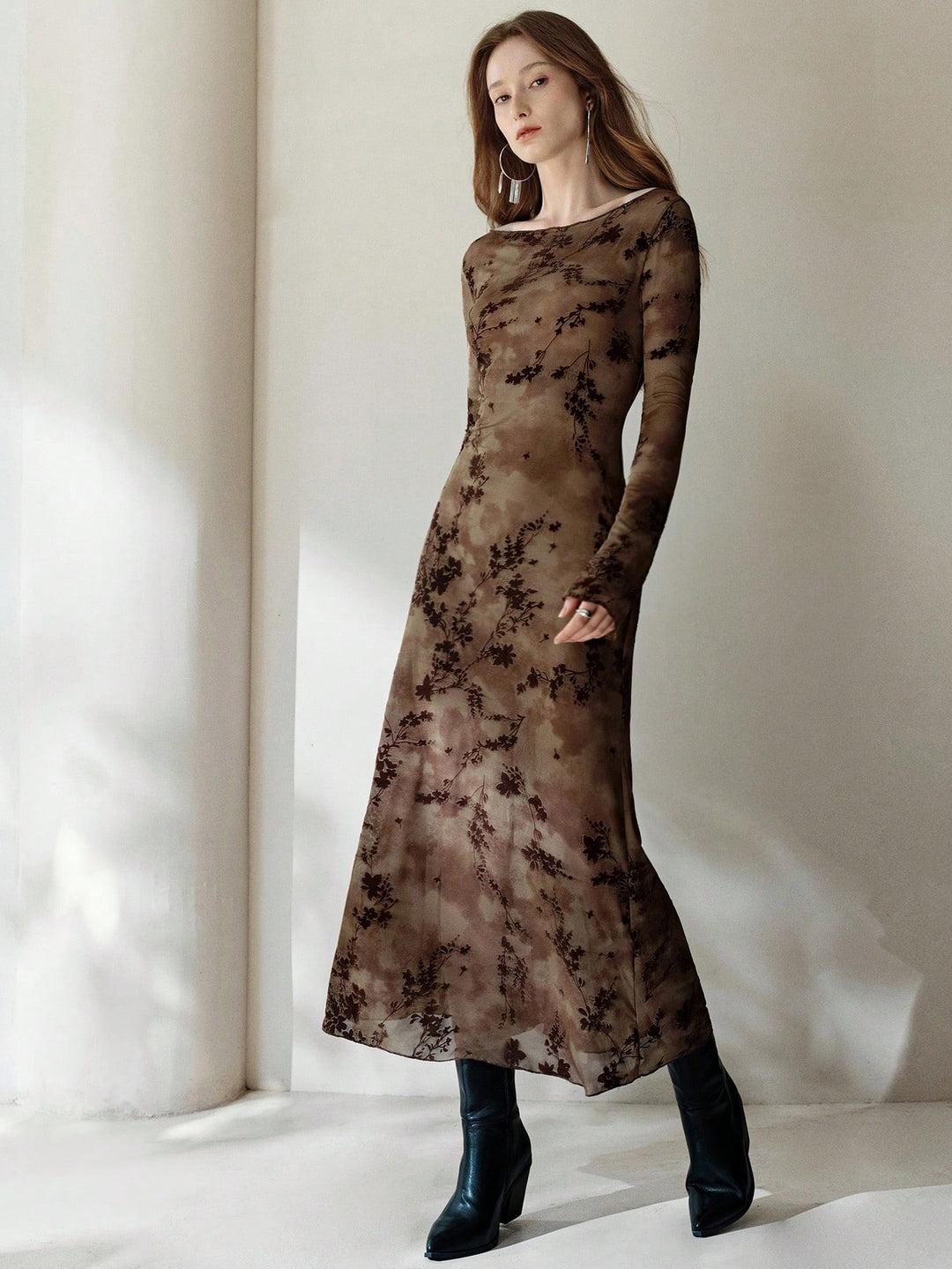 Rochie maxi SHEIN, maro