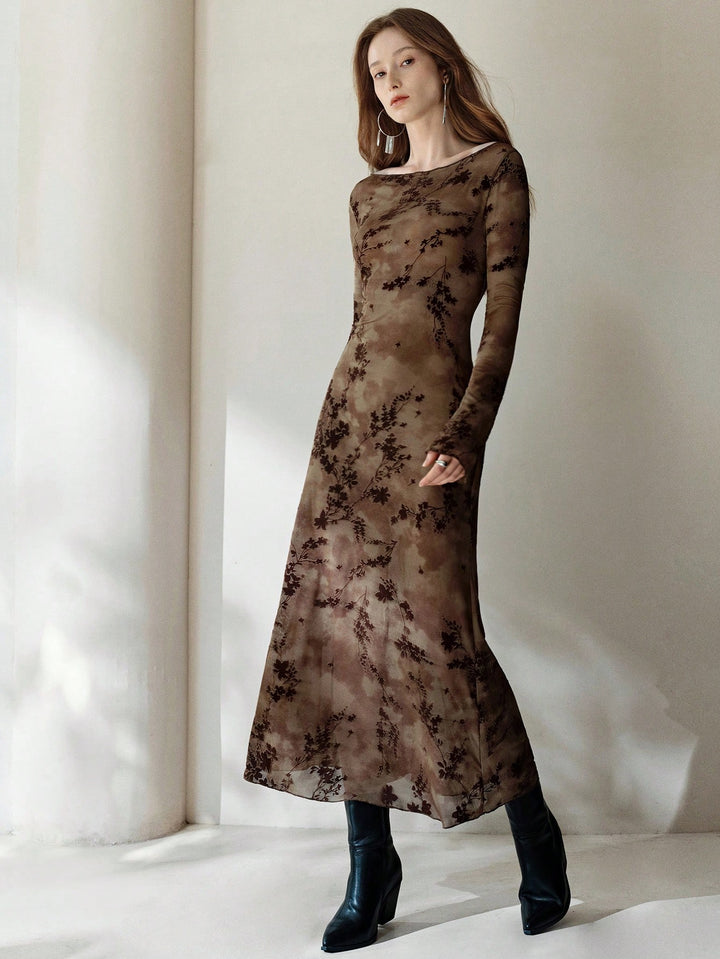 Rochie maxi SHEIN, maro
