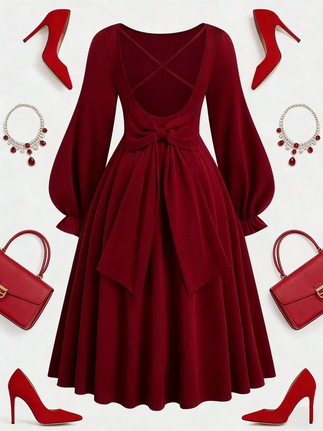 Rochie midi SHEIN, vișiniu