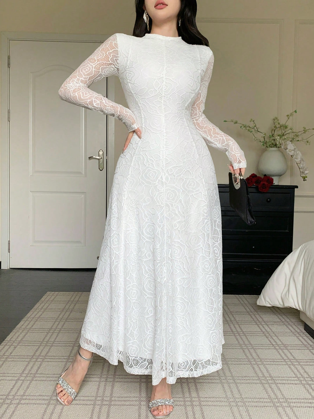 Rochie maxi SHEIN, alb