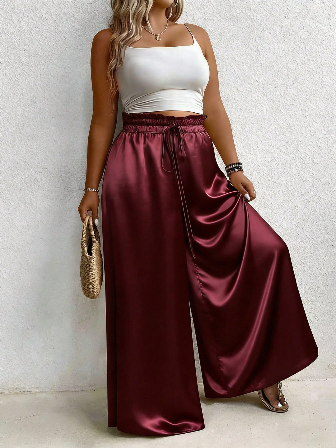 Pantaloni SHEIN, vișiniu
