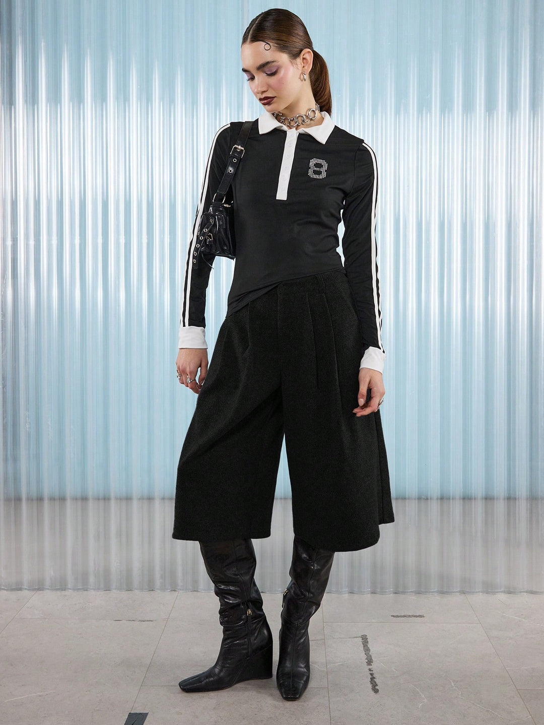 Pantaloni scurți SHEIN, negru