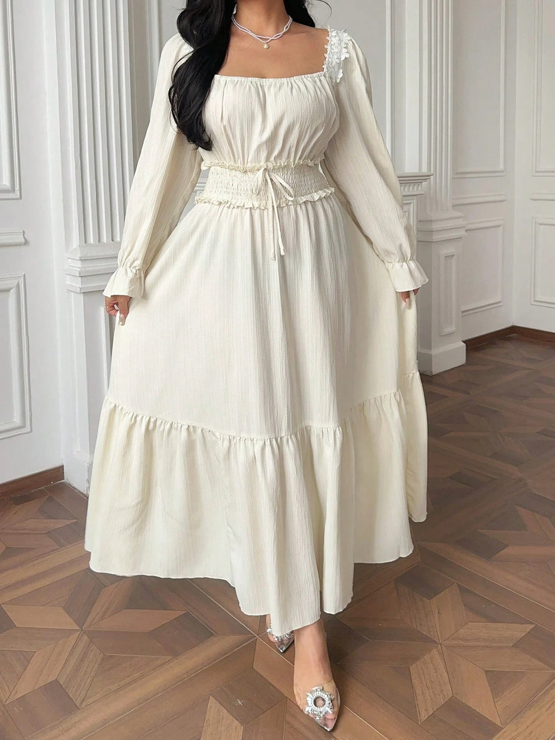 Rochie maxi SHEIN, crem
