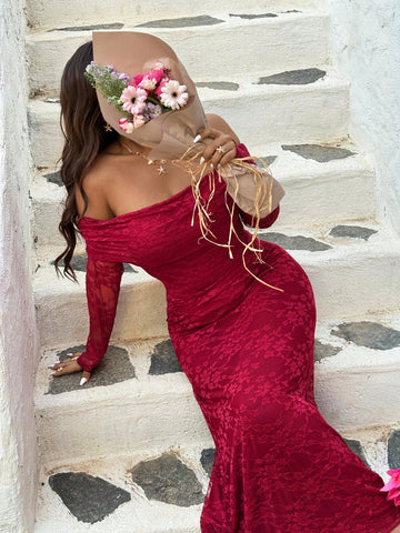 Rochie maxi SHEIN, vișiniu
