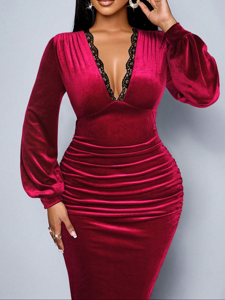 Rochie midi SHEIN, vișiniu