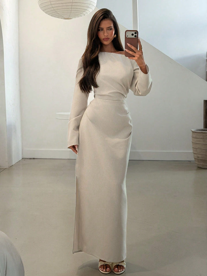 Rochie maxi SHEIN, bej