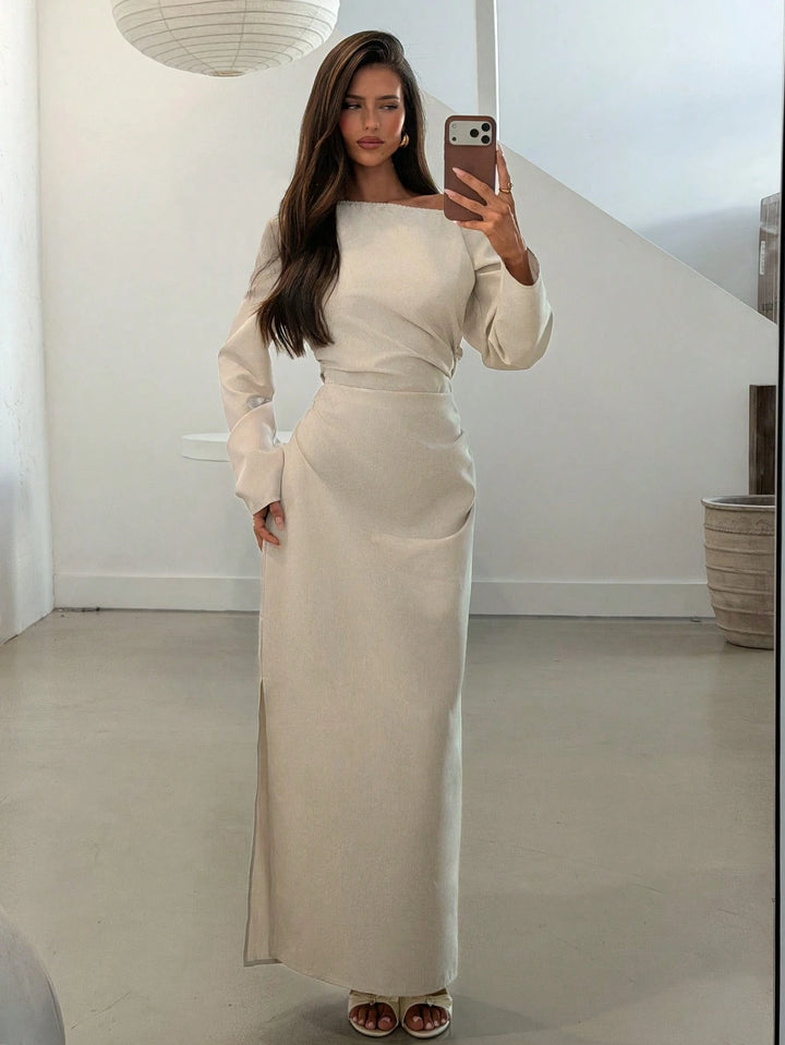 Rochie maxi SHEIN, bej