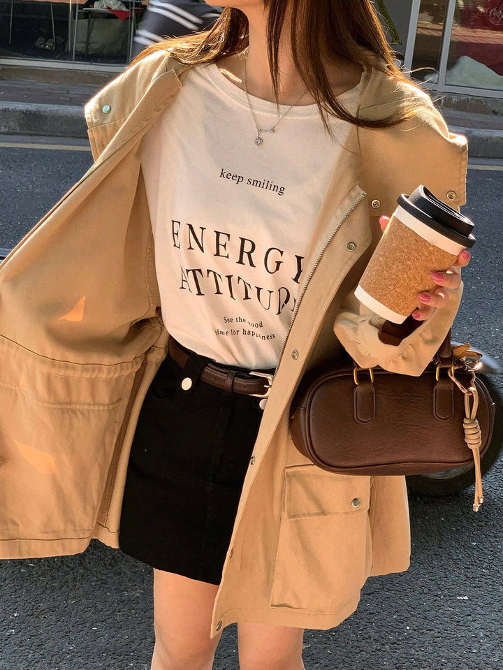 Trench SHEIN, kaki