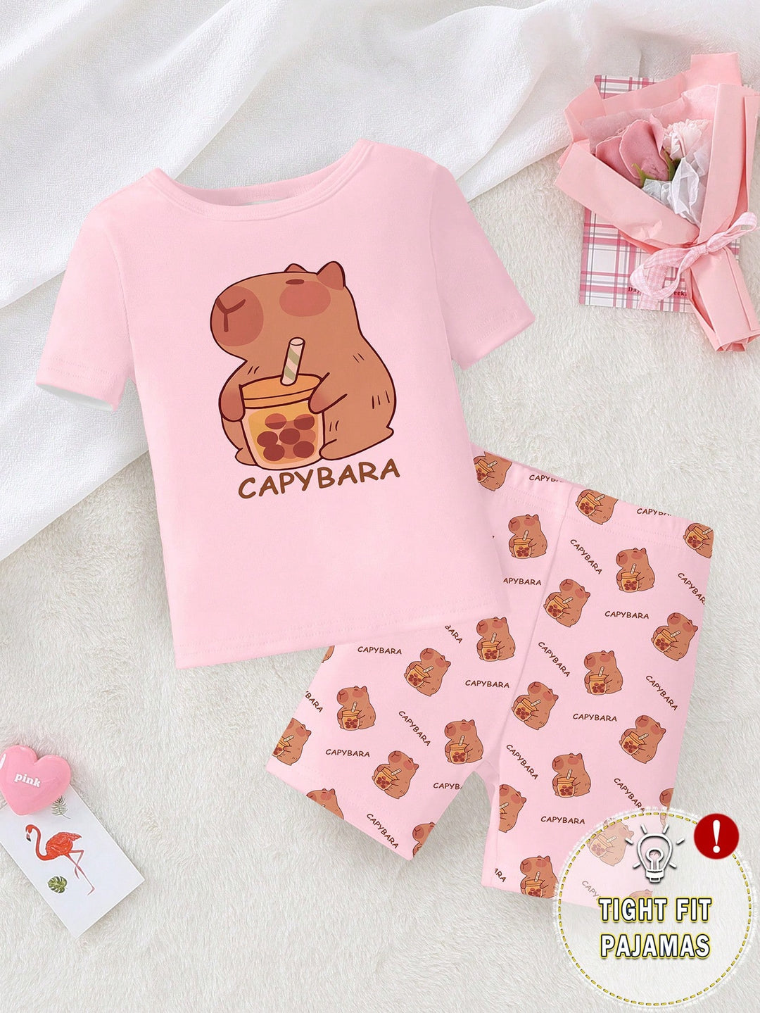 Compleu pijamale SHEIN, roz